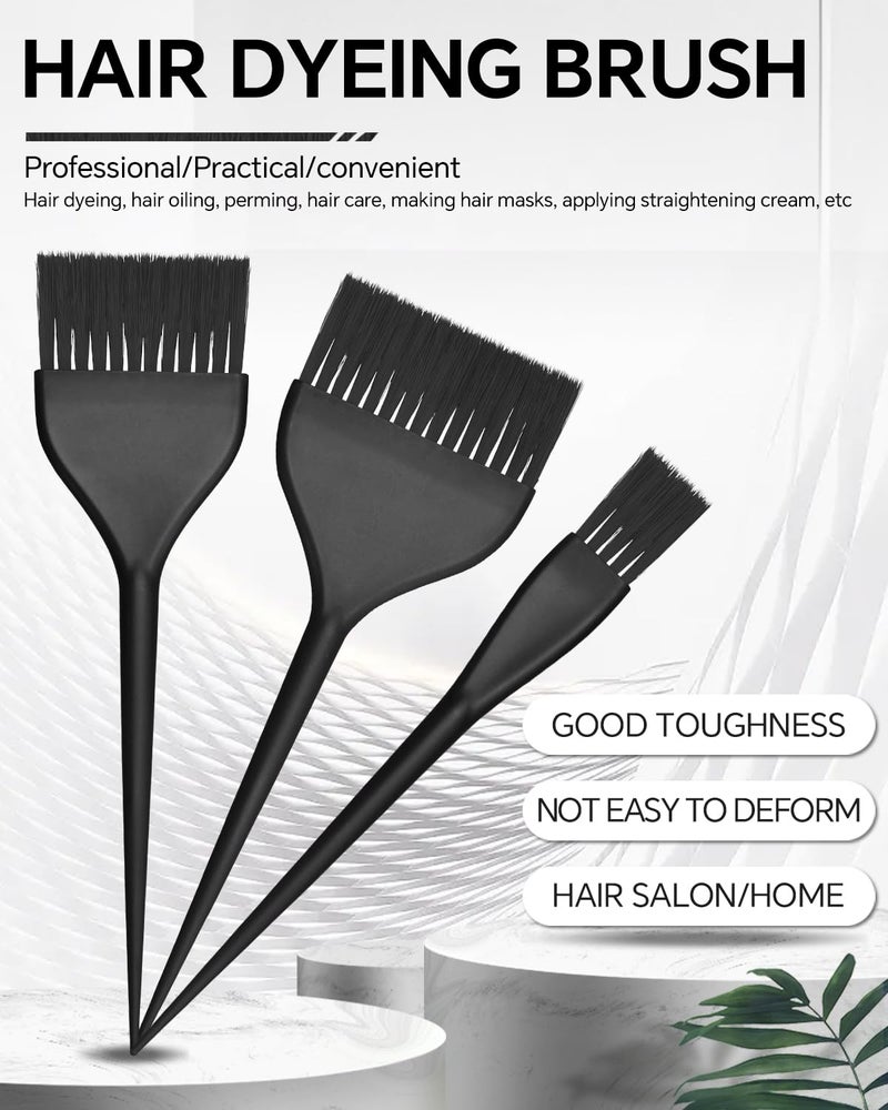 BarberTop 3 Pack Hair Color Brush Set - Professional Hair Dye Brush for Stylist, for Highlighting, Tint and Coloring Sections - Women Men Salon Use Home DIY Dyeing - Image 2